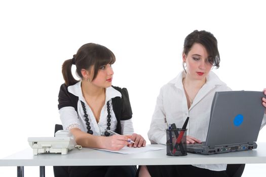business women  working on isolated background