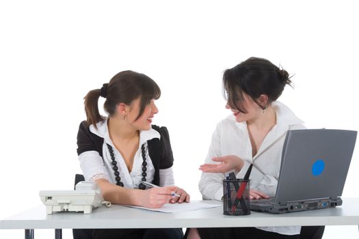 business women  working on isolated background
