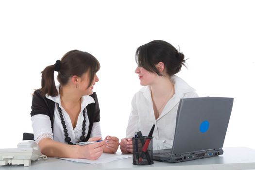 business women  working on isolated background