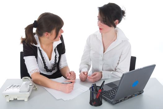business women  working on isolated background