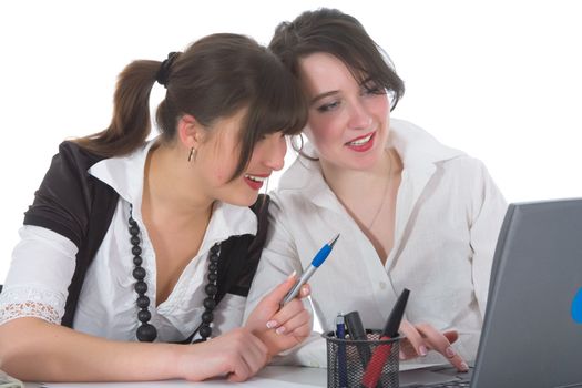 business women  working on isolated background