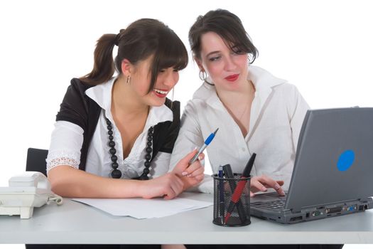 business women  working on isolated background