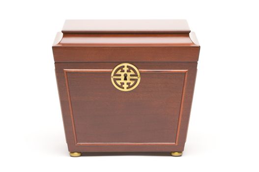 Asian Gift or Jewelry Box Isolated on a white background.