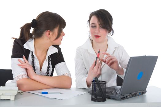 business women  working on isolated background