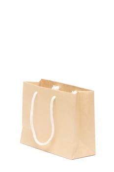 Brown Shopping Bag Isolated on White Background