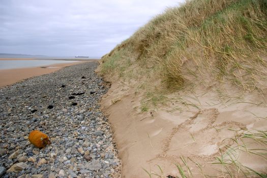 a love heart written in the sand on the west coast of ireland near ballybunion