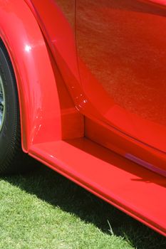 Red Vintage Car Close-up.