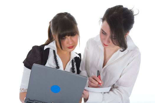 business women  working on isolated background