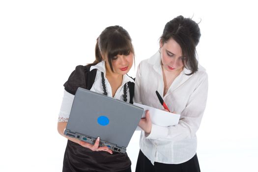 business women  working on isolated background