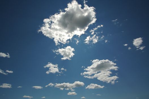 Beautiful clouds on a deep blue sky.