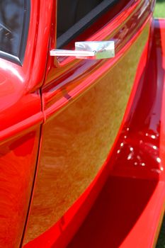 Red Vintage Car Close-up.