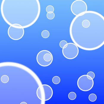 blue water bubble illustration with copyspace or for background