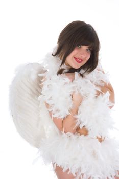 Girl-amur on white
