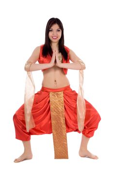 Dancing girl on white