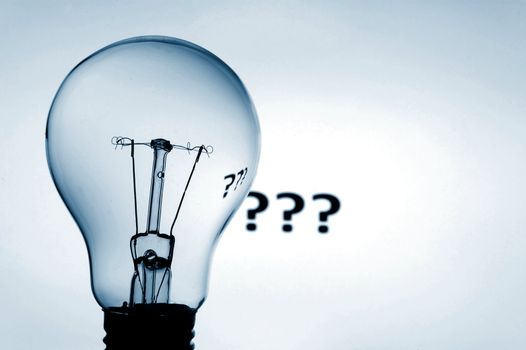 bulb and question mark showing concept of solving a problem