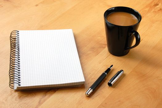 business still life with blank empty sheet paper for copyspace