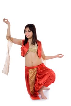 Dancing girl on white