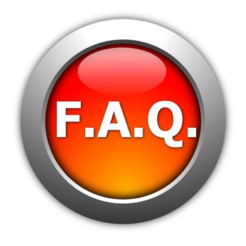 faq button isolated on a white background