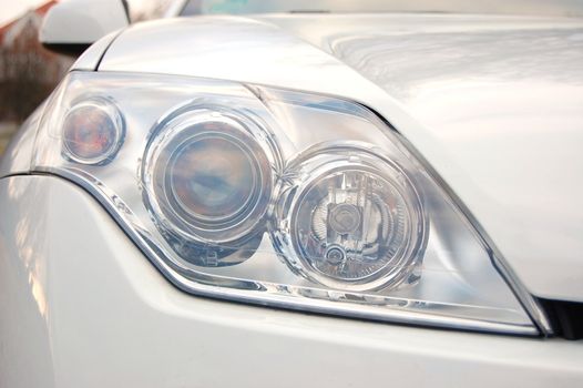headlight of a new dynamic sports car