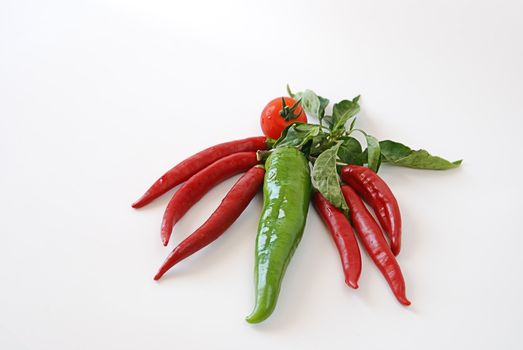  kitchen vegetable chili-pepper peppers and tomatoes