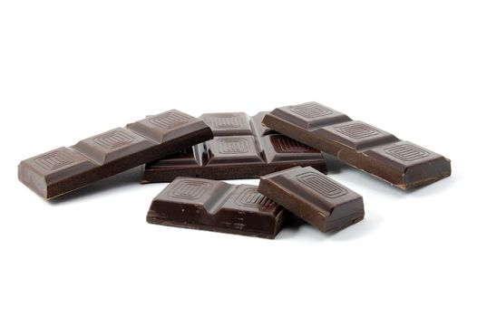 sweet chocolate for baking isolated on white background