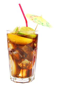 long island ice tea isolated on white background