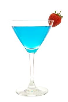 cool blue summer drink on white background