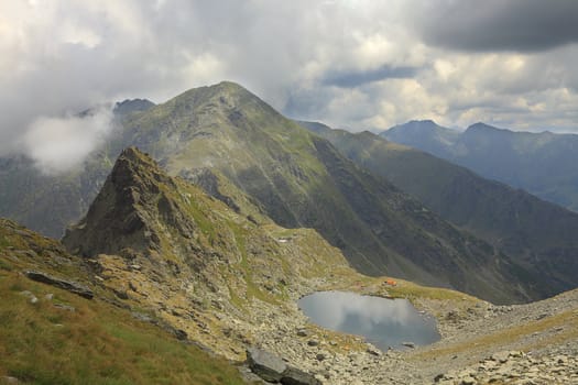 Caltun lake in Fagras Mountains,from Romania. 