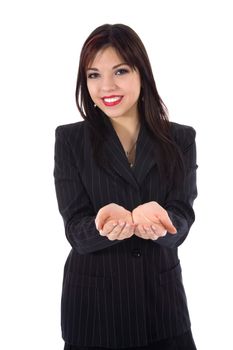 Business woman on white background