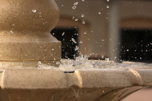 Beautiful Stop Action of a Outdoor Fountain.