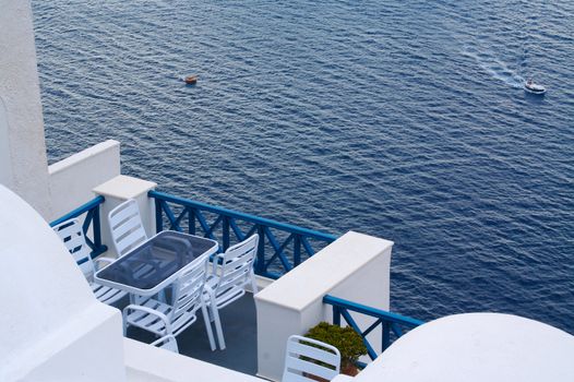 Santorini Greece Balcony and View.