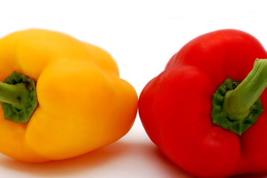 two peppers isolated on the white background