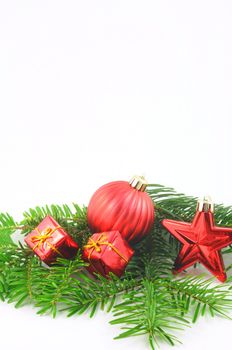 xmas or christmas still life isolated on white background