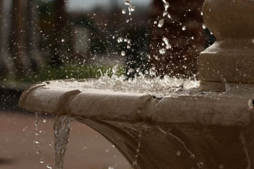 Beautiful Stop Action of a Outdoor Fountain.