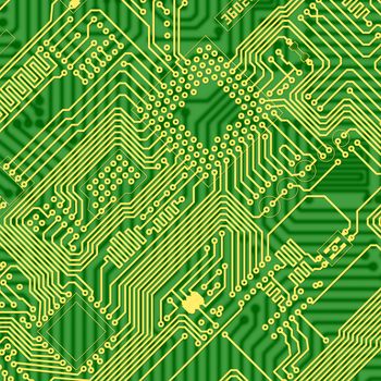 Green printed industrial circuit board graphical texture