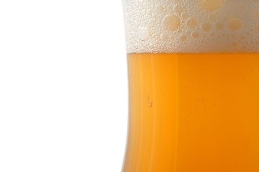 glass of german beer with foam foam and bubbles