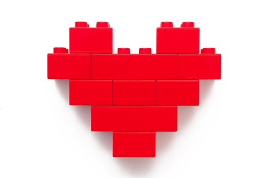  	Red heart made of blocks