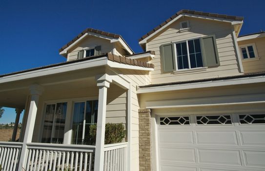 A newly constructed, modern american home.