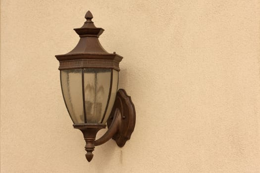Beautiful Lamp on Stucco Wall