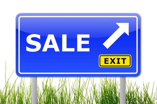discount or sale concept with traffic sign illustration