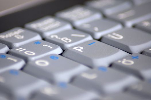 gray keyboard of a business laptop computer