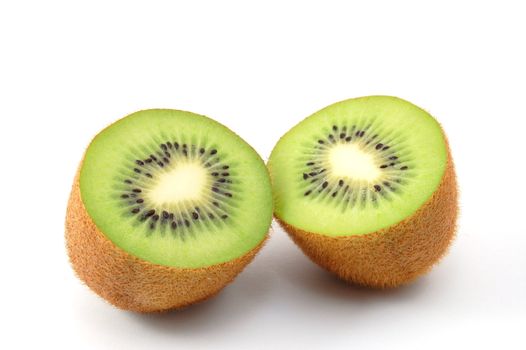 healthy green kiwi fruit isolated on white background