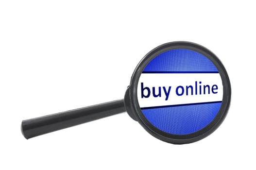 internet search or business concept with magnifying glass