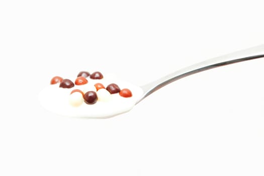  	A spoon of yogurt