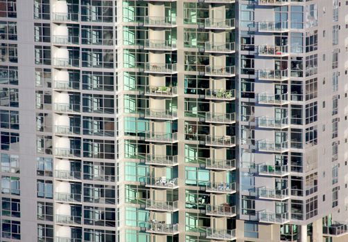 Downtown luxury apartments in the afternoon sunlight.