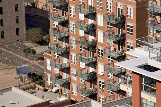 Downtown apartments in the afternoon sun light.