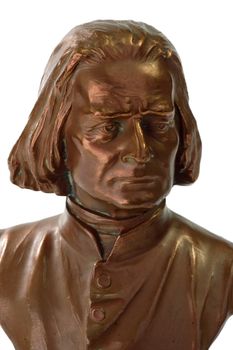 Figure from Franz Liszt, a great composer and pianist isolated on whiite background