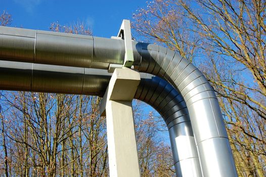 pipes of an industrial oil pipeline for the transport of oil