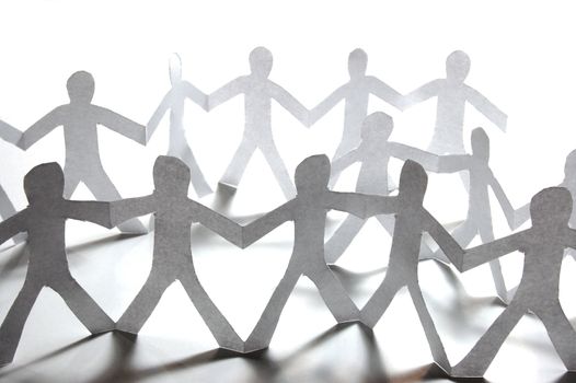 paper people doing teamwork in their business
