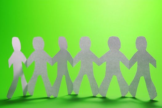 teamwork love help and family concept with paper man
